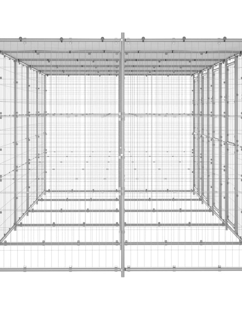 Загрузите изображение в средство просмотра галереи, Padoc câini de exterior cu acoperiș, 12,1 m², oțel galvanizat - Lando
