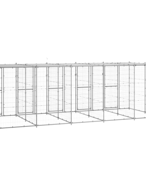 Загрузите изображение в средство просмотра галереи, Padoc câini de exterior cu acoperiș, 12,1 m², oțel galvanizat - Lando
