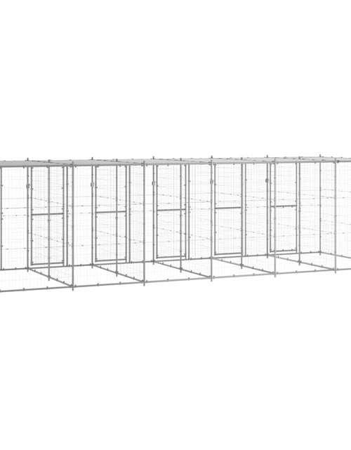 Загрузите изображение в средство просмотра галереи, Padoc câini de exterior cu acoperiș, 14,52 m², oțel galvanizat - Lando
