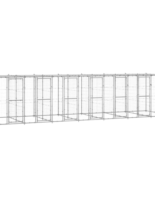 Загрузите изображение в средство просмотра галереи, Padoc câini de exterior cu acoperiș, 16,94 m², oțel galvanizat - Lando
