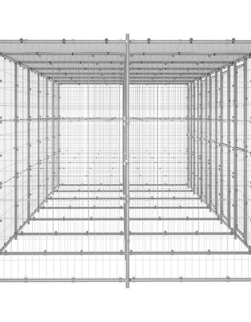Загрузите изображение в средство просмотра галереи, Padoc câini de exterior cu acoperiș, 16,94 m², oțel galvanizat - Lando

