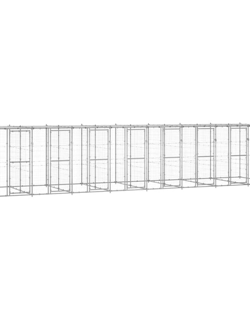 Загрузите изображение в средство просмотра галереи, Padoc câini de exterior cu acoperiș, 19,36 m², oțel galvanizat - Lando
