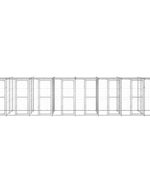 Încărcați imaginea în vizualizatorul Galerie, Padoc câini de exterior cu acoperiș, 19,36 m², oțel galvanizat - Lando
