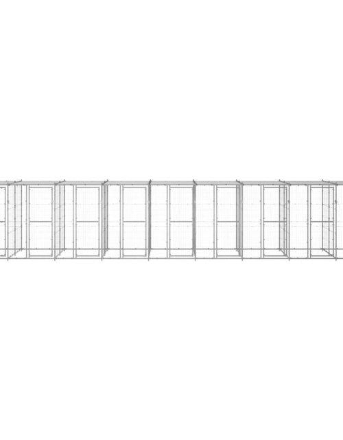 Загрузите изображение в средство просмотра галереи, Padoc câini de exterior cu acoperiș, 21,78 m², oțel galvanizat - Lando
