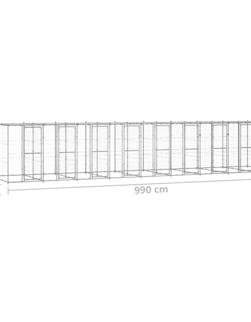 Загрузите изображение в средство просмотра галереи, Padoc câini de exterior cu acoperiș, 21,78 m², oțel galvanizat - Lando
