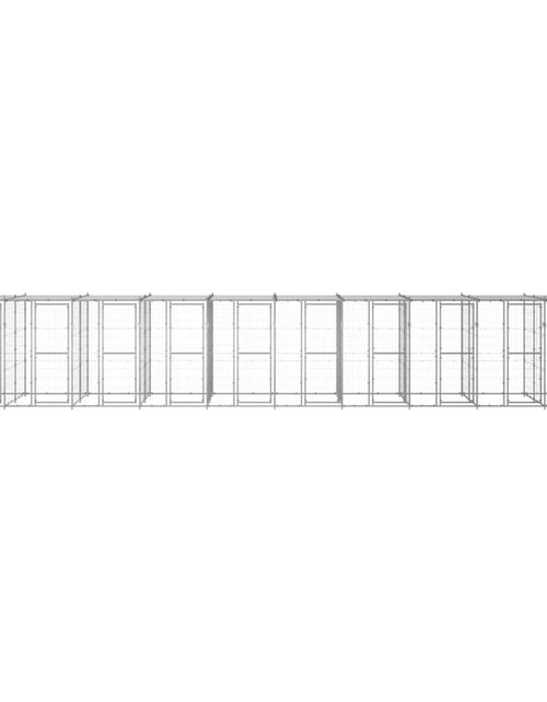 Загрузите изображение в средство просмотра галереи, Padoc câini de exterior cu acoperiș, 24,2 m², oțel galvanizat - Lando
