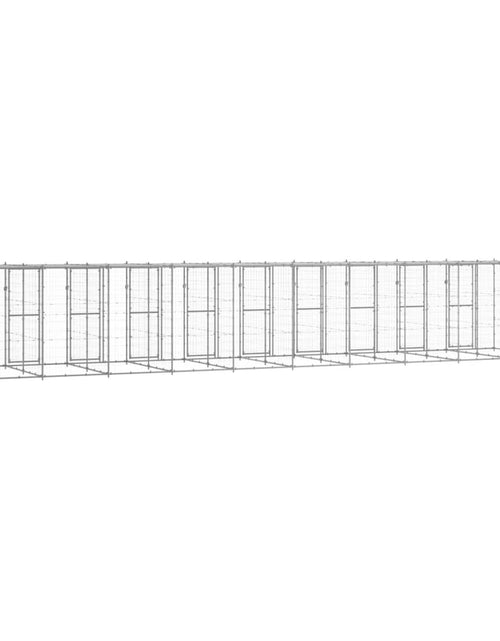 Загрузите изображение в средство просмотра галереи, Padoc câini de exterior cu acoperiș, 24,2 m², oțel galvanizat - Lando
