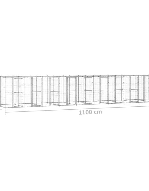 Încărcați imaginea în vizualizatorul Galerie, Padoc câini de exterior cu acoperiș, 24,2 m², oțel galvanizat - Lando
