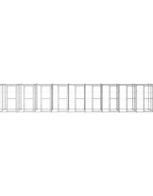 Încărcați imaginea în vizualizatorul Galerie, Padoc câini de exterior cu acoperiș, 26,62 m², oțel galvanizat - Lando
