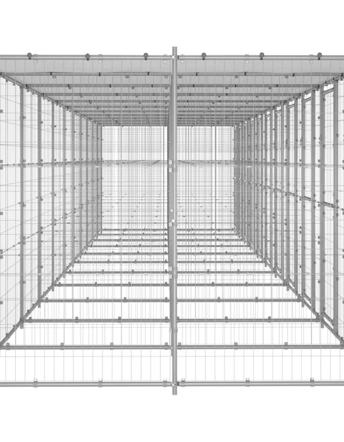 Загрузите изображение в средство просмотра галереи, Padoc câini de exterior cu acoperiș, 26,62 m², oțel galvanizat - Lando
