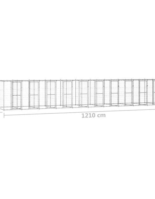 Загрузите изображение в средство просмотра галереи, Padoc câini de exterior cu acoperiș, 26,62 m², oțel galvanizat - Lando
