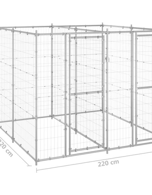 Încărcați imaginea în vizualizatorul Galerie, Padoc pentru câini de exterior, 4,84 m², oțel galvanizat - Lando
