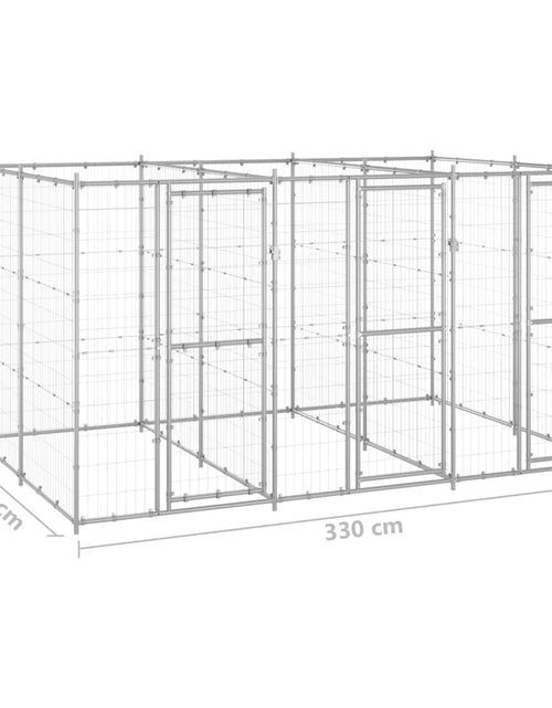 Încărcați imaginea în vizualizatorul Galerie, Padoc pentru câini de exterior, 7,26 m², oțel galvanizat - Lando
