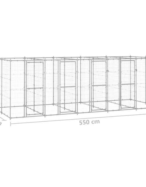 Încărcați imaginea în vizualizatorul Galerie, Padoc pentru câini de exterior, 12,1 m², oțel galvanizat - Lando
