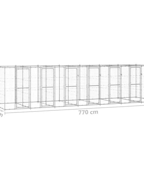 Загрузите изображение в средство просмотра галереи, Padoc pentru câini de exterior, 16,94 m², oțel galvanizat - Lando
