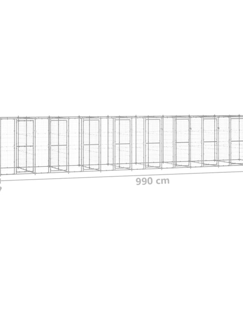 Încărcați imaginea în vizualizatorul Galerie, Padoc pentru câini de exterior, 21,78 m², oțel galvanizat - Lando
