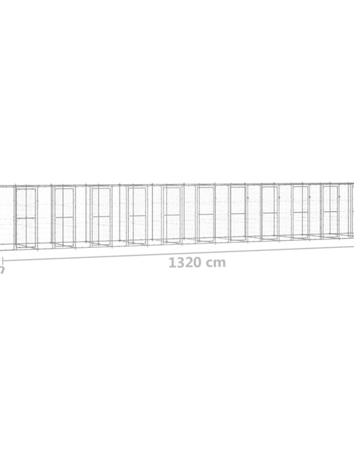 Загрузите изображение в средство просмотра галереи, Padoc pentru câini de exterior, 29,04 m², oțel galvanizat - Lando
