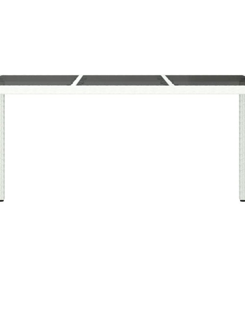 Загрузите изображение в средство просмотра галереи, Masă de grădină alb 150x90x75 cm sticlă securizată &amp; poliratan - Lando
