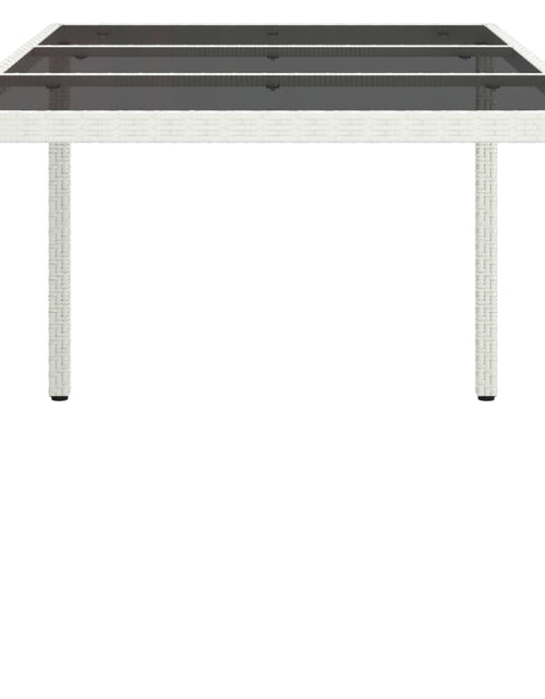 Încărcați imaginea în vizualizatorul Galerie, Masă de grădină alb 150x90x75 cm sticlă securizată &amp; poliratan - Lando
