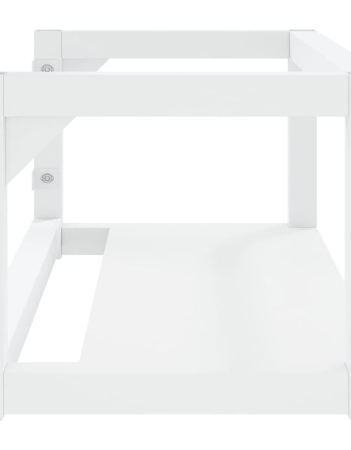 Încărcați imaginea în vizualizatorul Galerie, Cadru chiuvetă de baie pentru perete, alb, 79x38x31 cm, fier Lando - Lando
