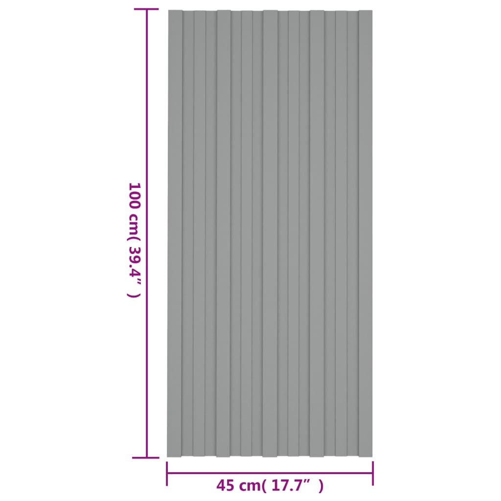 Panouri pentru acoperiș 36 buc. gri 100x45 cm oțel galvanizat - Lando