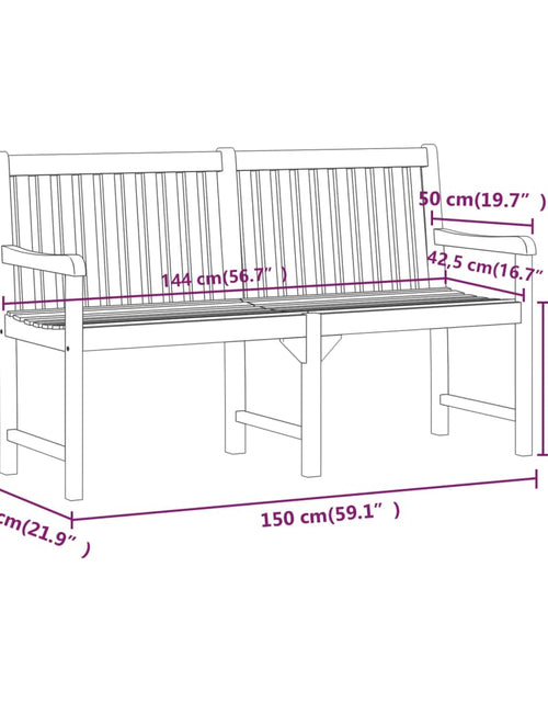 Загрузите изображение в средство просмотра галереи, Bancă pentru grădină, 150 cm, lemn masiv de acacia - Lando
