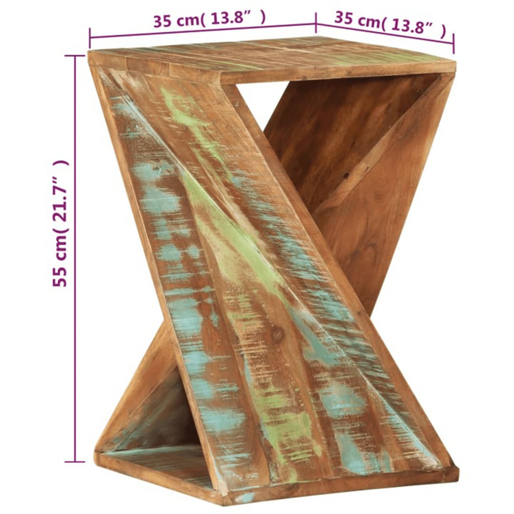 Masă laterală, 35x35x55 cm, lemn masiv reciclat Lando - Lando