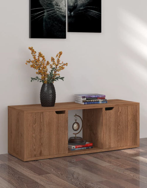 Încărcați imaginea în vizualizatorul Galerie, Comodă TV, stejar sonoma, 88,5x27,5x30,5 cm, lemn prelucrat - Lando
