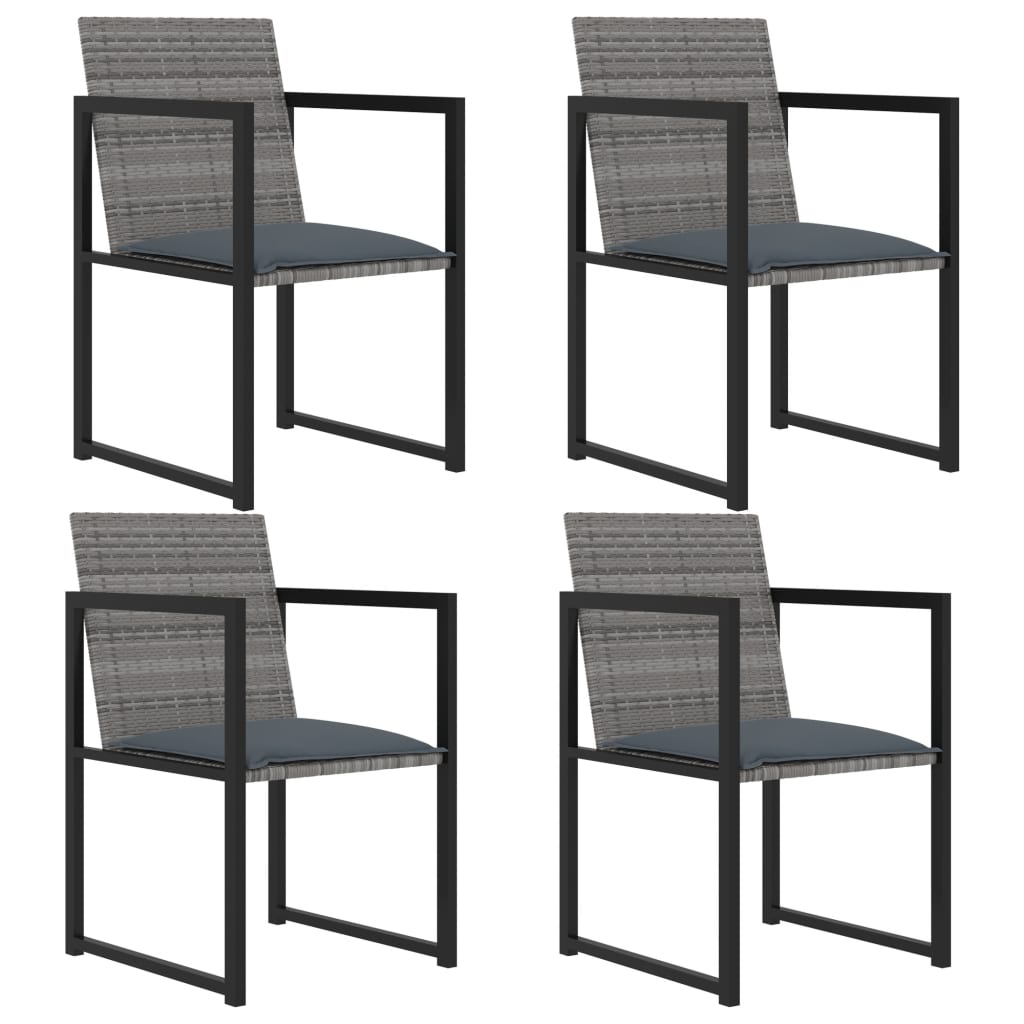 Set mobilier de exterior cu perne, 5 piese, gri, poliratan - Lando