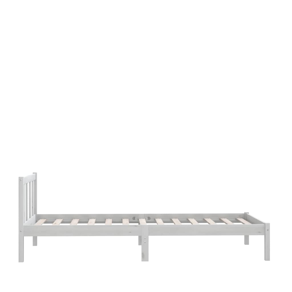 Cadru de pat, alb, 90x200 cm, lemn masiv de pin - Lando