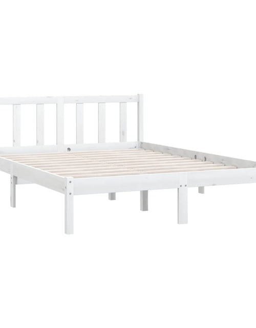 Încărcați imaginea în vizualizatorul Galerie, Cadru de pat King Size, alb, 150x200 cm, lemn masiv de pin - Lando
