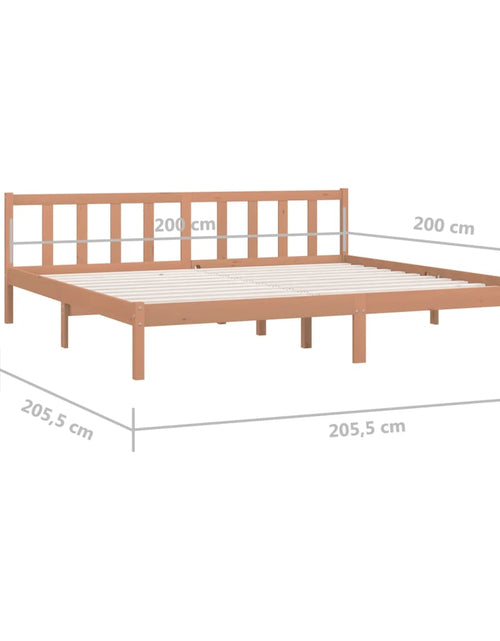 Загрузите изображение в средство просмотра галереи, Cadru de pat, maro miere, 200x200 cm, lemn masiv de pin - Lando
