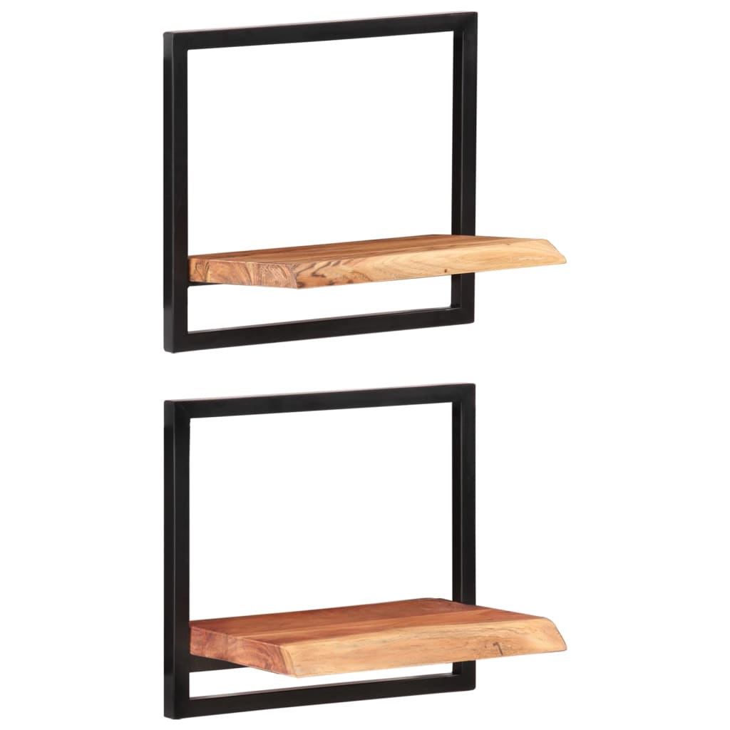 Rafturi de perete 2 buc. 40x24x35 cm lemn masiv acacia/oțel - Lando