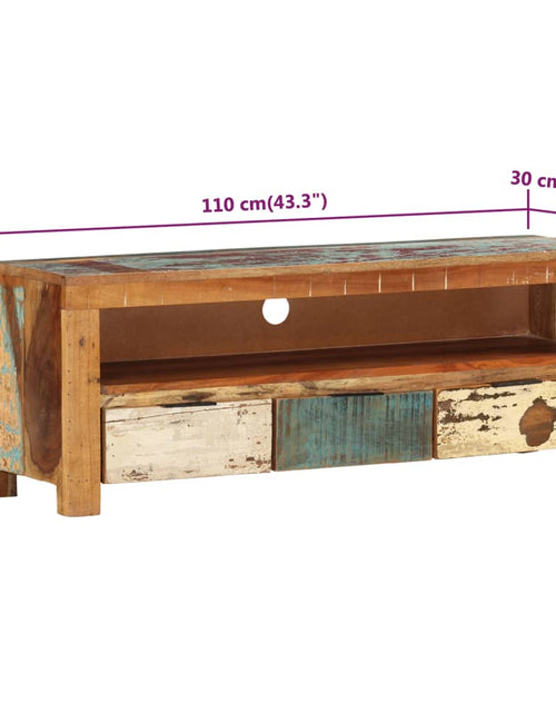 Загрузите изображение в средство просмотра галереи, Comodă TV, 110x30x40 cm, lemn masiv reciclat Lando - Lando
