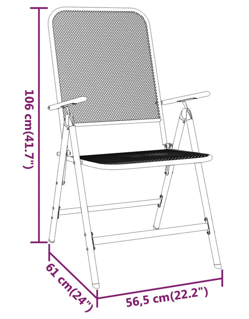 Загрузите изображение в средство просмотра галереи, Scaune pliabile de grădină, 4 buc., antracit, plasă de metal - Lando
