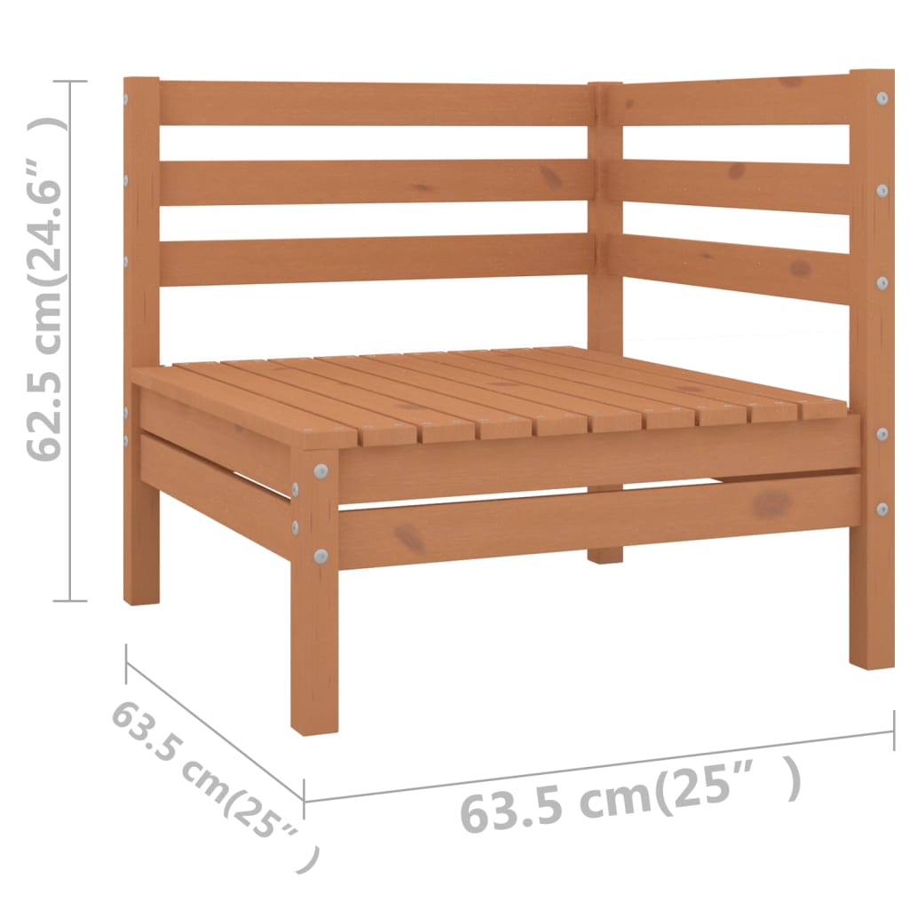 Set mobilier de grădină, 3 piese, maro miere, lemn masiv de pin - Lando