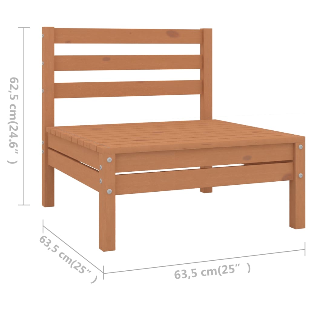 Set mobilier de grădină, 5 piese, maro miere, lemn masiv de pin - Lando