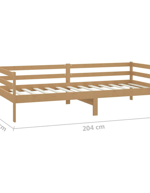 Загрузите изображение в средство просмотра галереи, Pat de zi cu saltea, maro miere 90x200 cm, lemn masiv de pin - Lando
