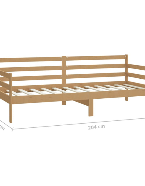 Загрузите изображение в средство просмотра галереи, Pat de zi cu saltea, maro miere, 90x200 cm, lemn masiv de pin - Lando

