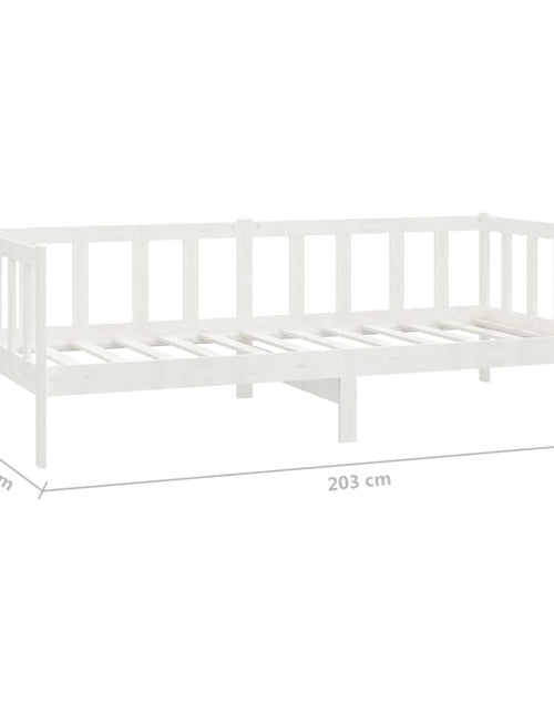 Загрузите изображение в средство просмотра галереи, Pat de zi cu saltea, 90x200 cm, alb, lemn masiv de pin - Lando
