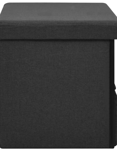 Загрузите изображение в средство просмотра галереи, Bancă depozitare pliabilă, negru, 76x38x38 cm, imitație pânză - Lando
