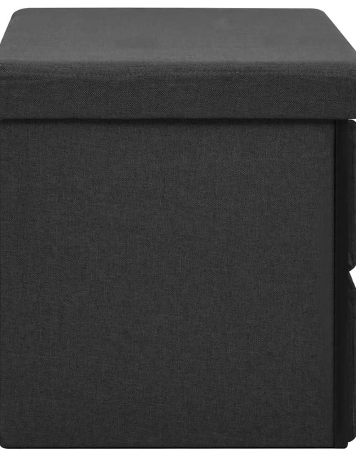Încărcați imaginea în vizualizatorul Galerie, Bancă depozitare pliabilă, negru, 76x38x38 cm, imitație pânză - Lando
