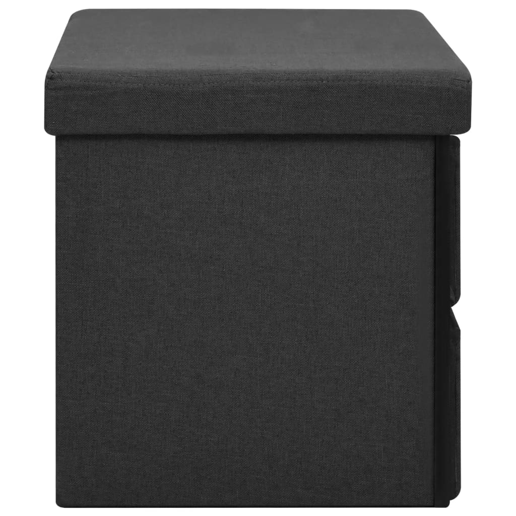 Bancă depozitare pliabilă, negru, 76x38x38 cm, imitație pânză - Lando