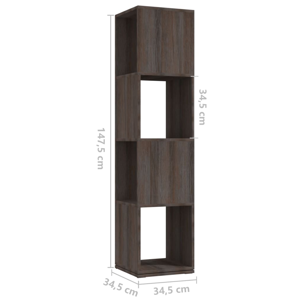Dulap rotativ, gri/stejar sonoma, 34,5x34,5x147,5 cm, lemn Lando - Lando
