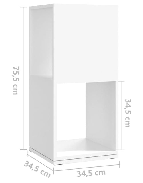 Încărcați imaginea în vizualizatorul Galerie, Dulap rotativ, alb, 34,5x34,5x75,5 cm, lemn prelucrat Lando - Lando
