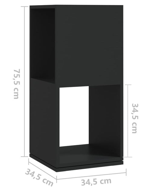 Загрузите изображение в средство просмотра галереи, Dulap rotativ, negru, 34,5x34,5x75,5 cm, lemn prelucrat Lando - Lando
