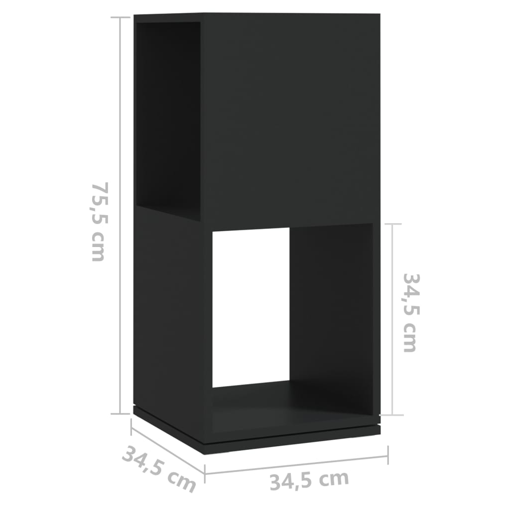 Dulap rotativ, negru, 34,5x34,5x75,5 cm, lemn prelucrat Lando - Lando