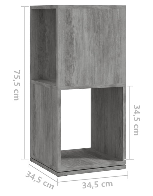Încărcați imaginea în vizualizatorul Galerie, Dulap rotativ, gri beton, 34,5x34,5x75,5 cm, lemn prelucrat - Lando
