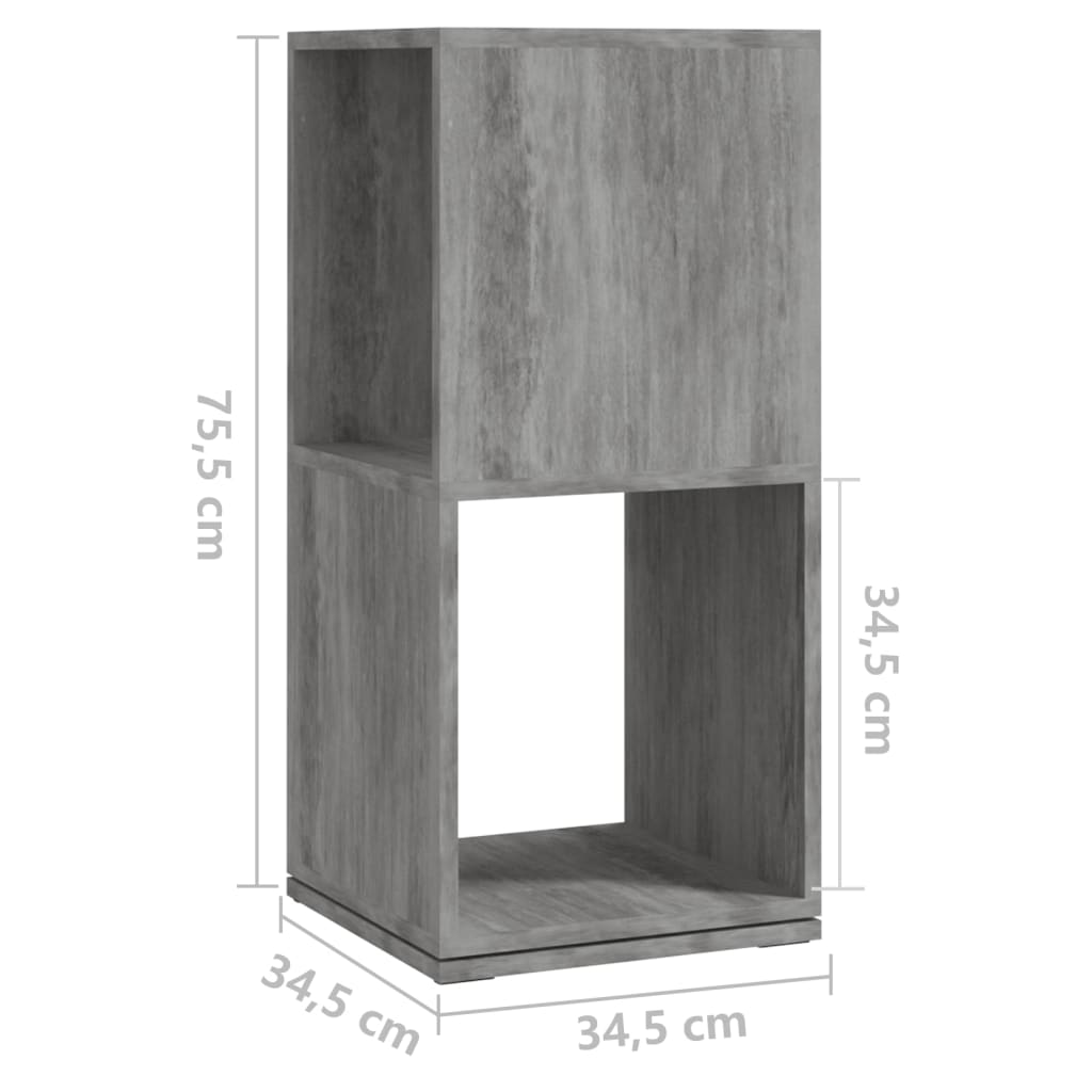 Dulap rotativ, gri beton, 34,5x34,5x75,5 cm, lemn prelucrat - Lando
