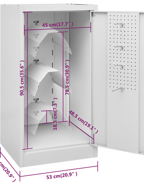 Încărcați imaginea în vizualizatorul Galerie, Dulap pentru șa, gri deschis, 53x53x105 cm, oțel - Lando
